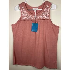 Market and Spruce Sleeveless Flowy Embroidered Tank Top Women’s Size L